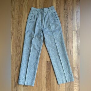 Vintage Garay Petites Gray Wool Blend High Rise Trousers Size 4